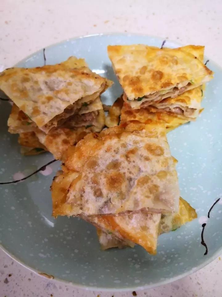 饺子皮千层肉饼
