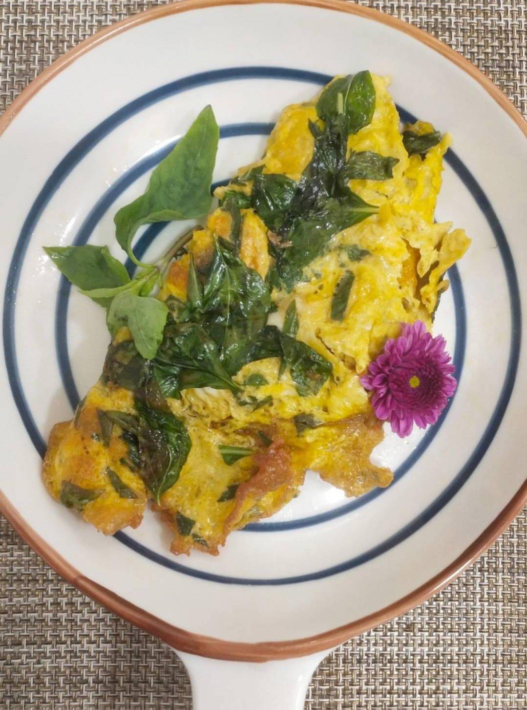 应隽做的九层塔烘蛋