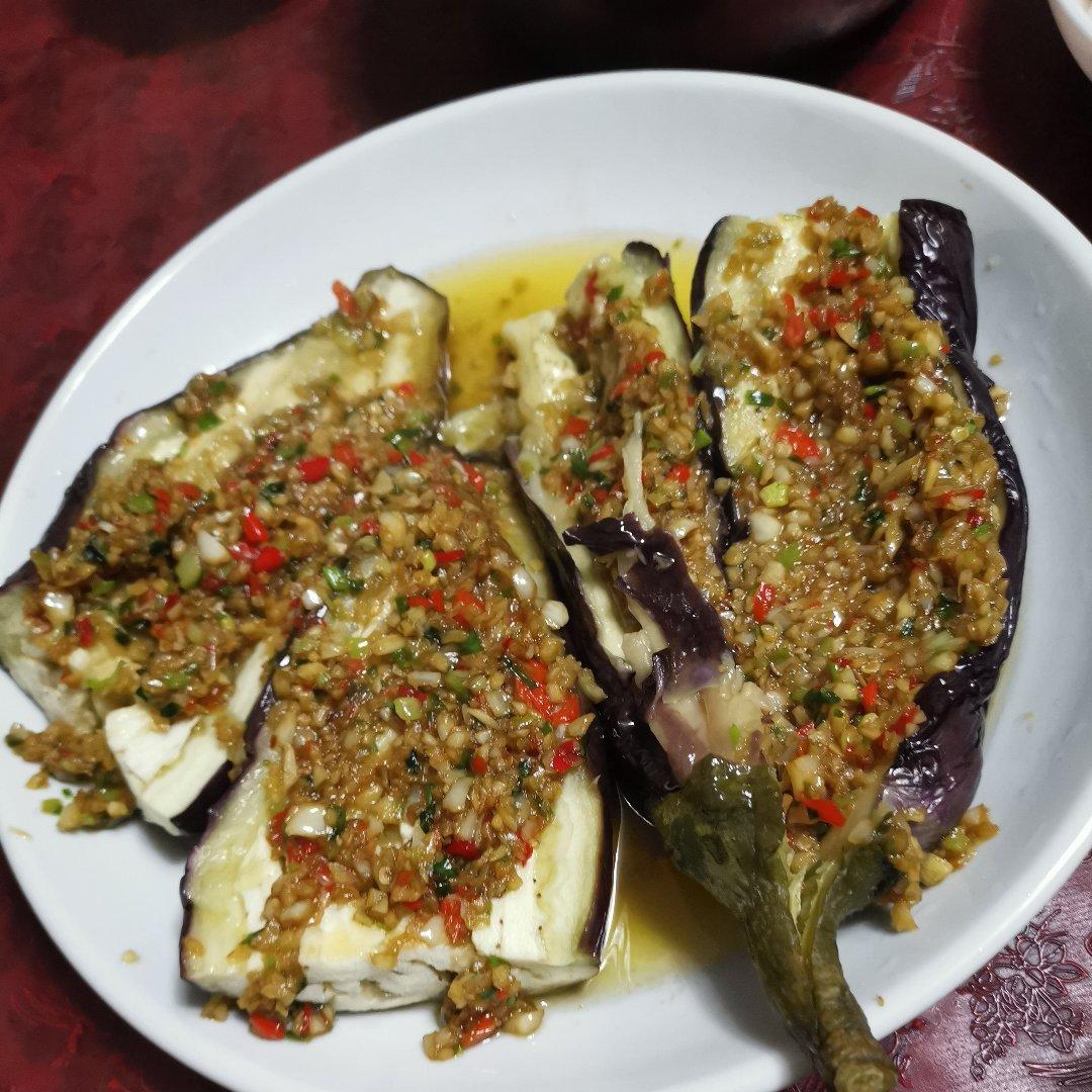 超级下饭的飘香剁椒蒜蓉蒸茄子🍆