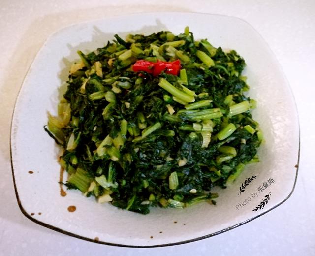 炝炒蒜蓉白萝卜叶的做法