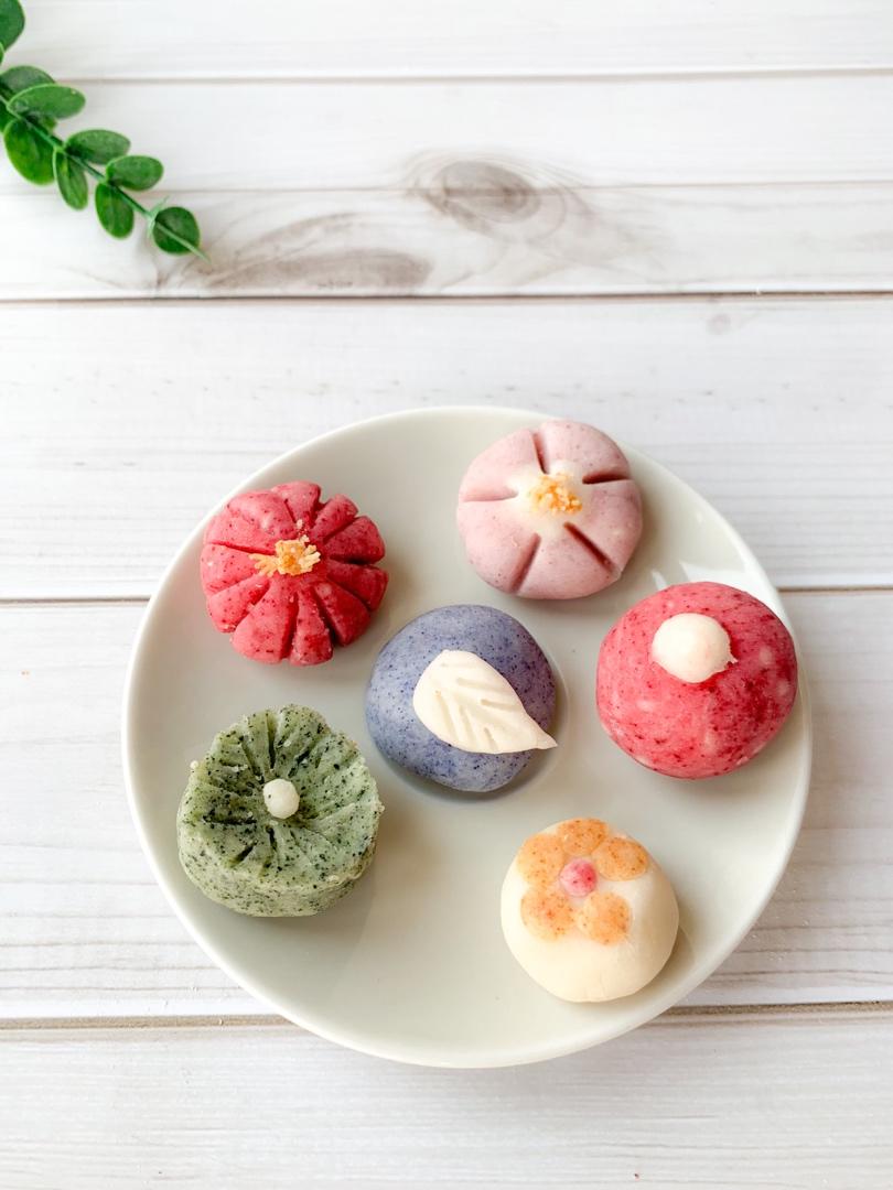 家庭制作和菓子豆沙小点心