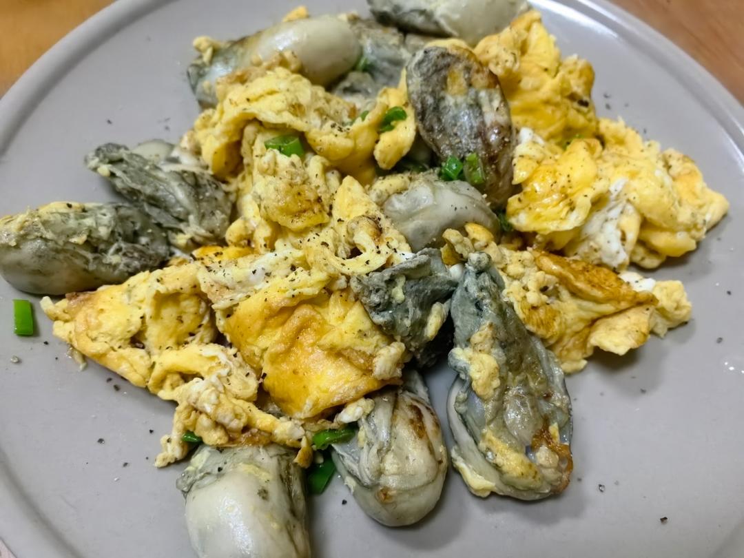 葱花海蛎炒鸡蛋