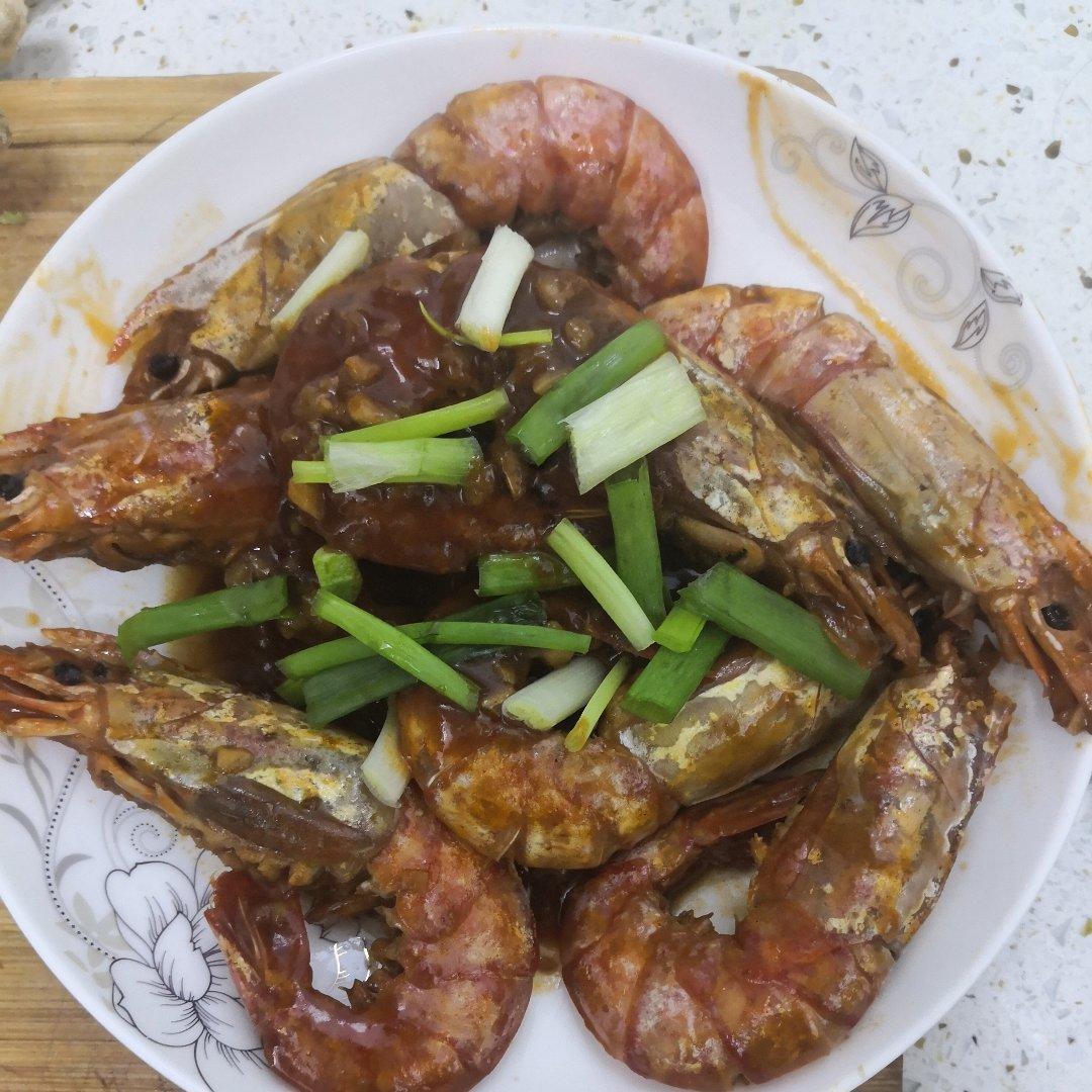 番茄酱焖阿根廷红虾