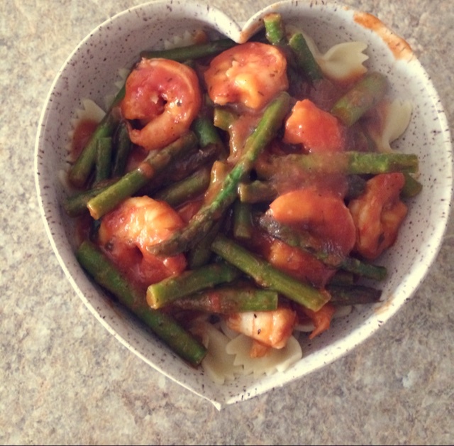 鲜虾培根芦笋意面