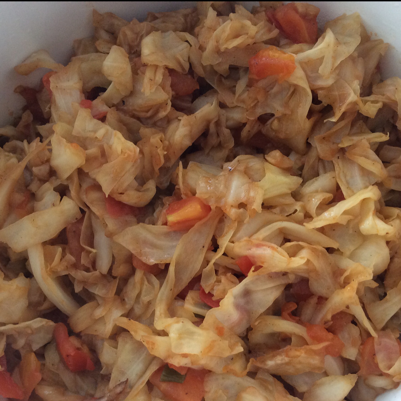 西红柿炒包菜丝