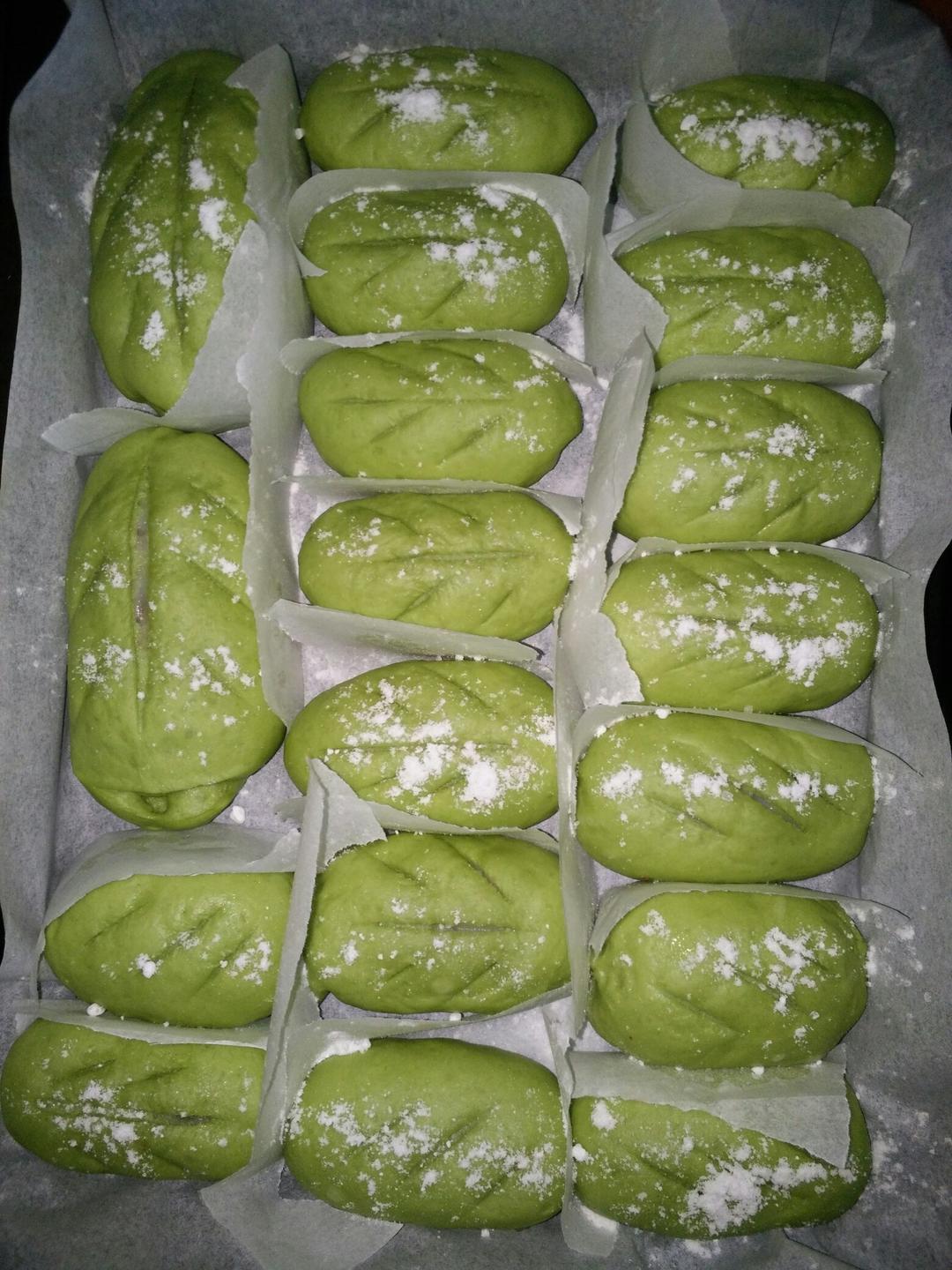 麻薯抹茶蜜豆肉松软欧