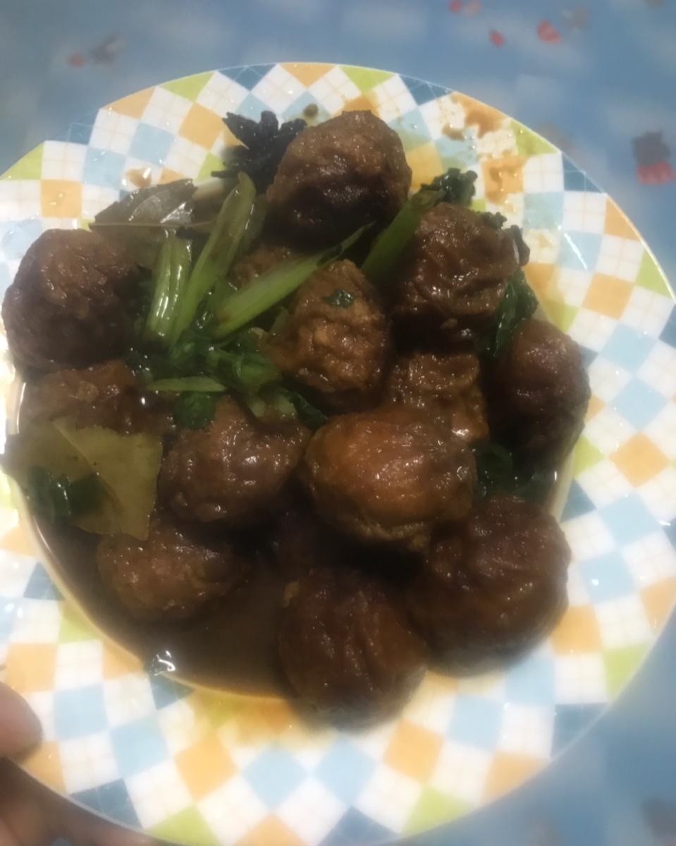 红烧油面筋塞肉