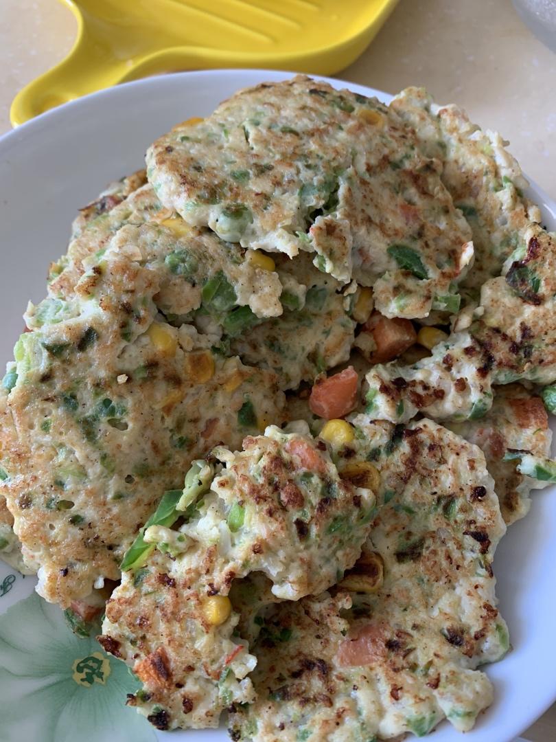 鸡胸肉虾仁鲜蔬饼