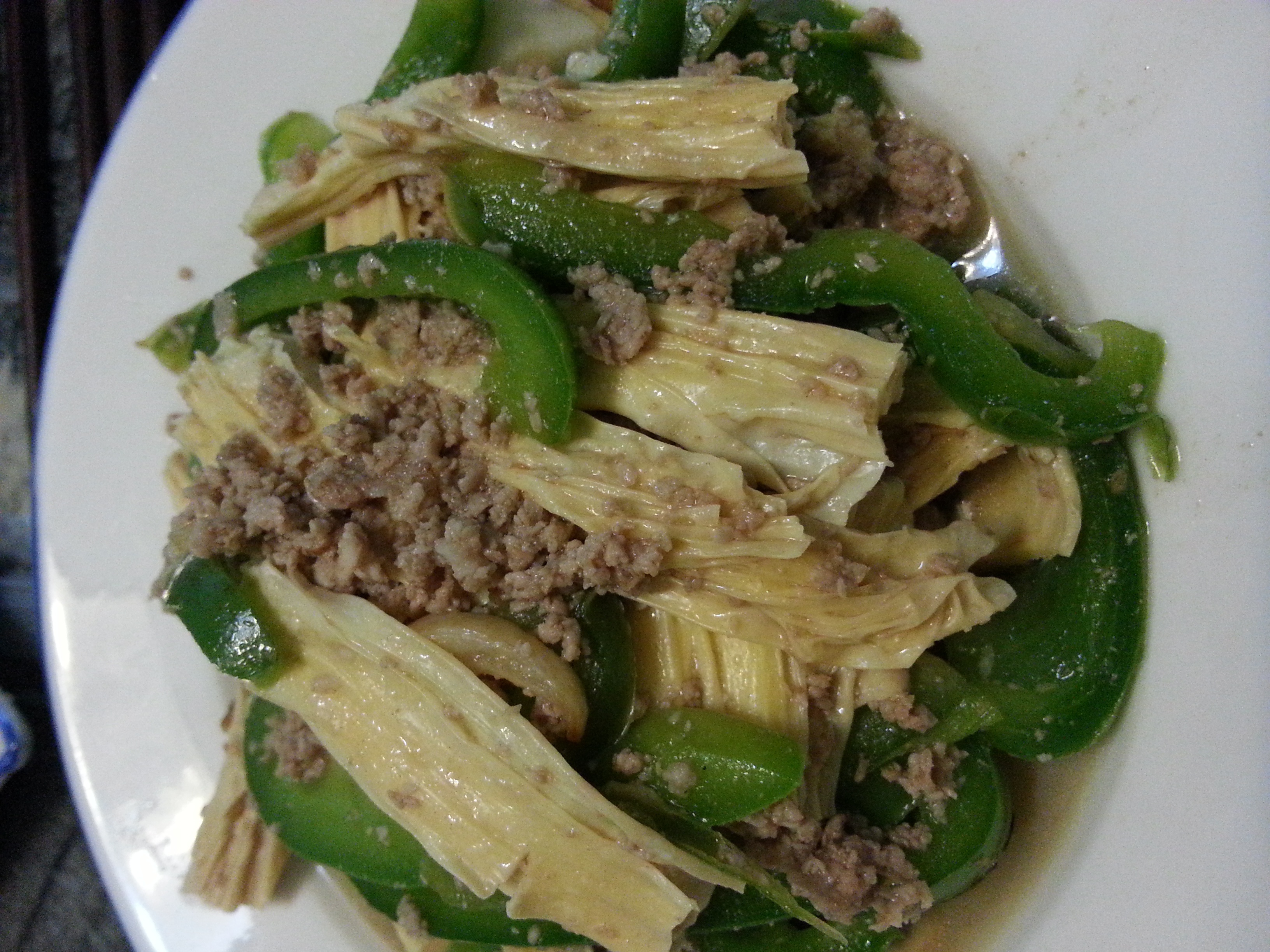 青椒炒腐竹