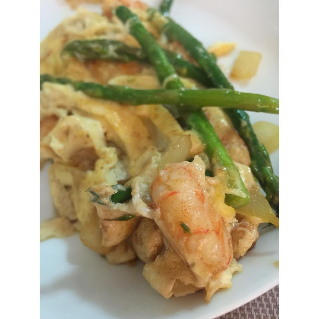 芦笋虾仁早餐蛋饼