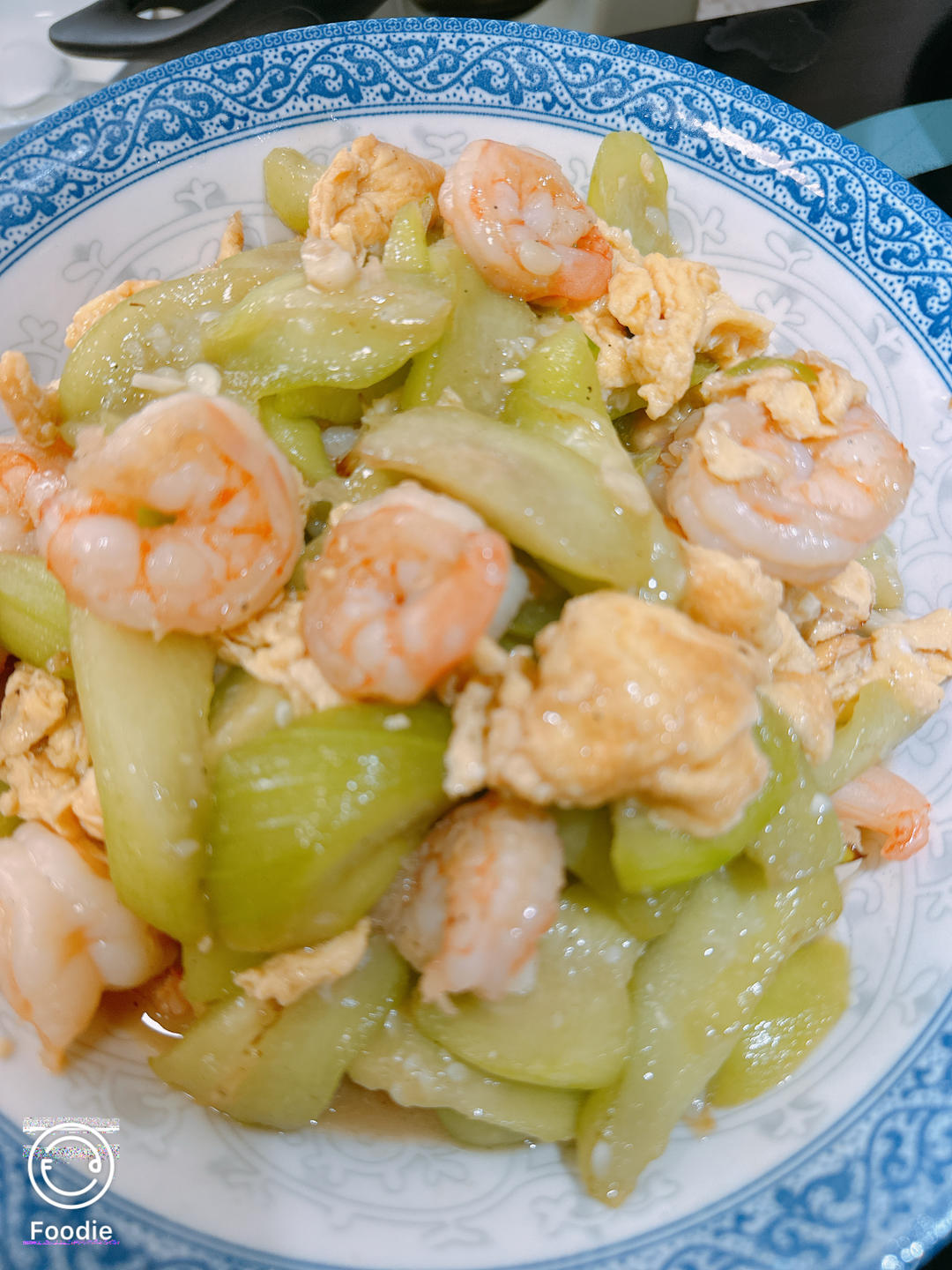 家常丝瓜虾仁炒鸡蛋