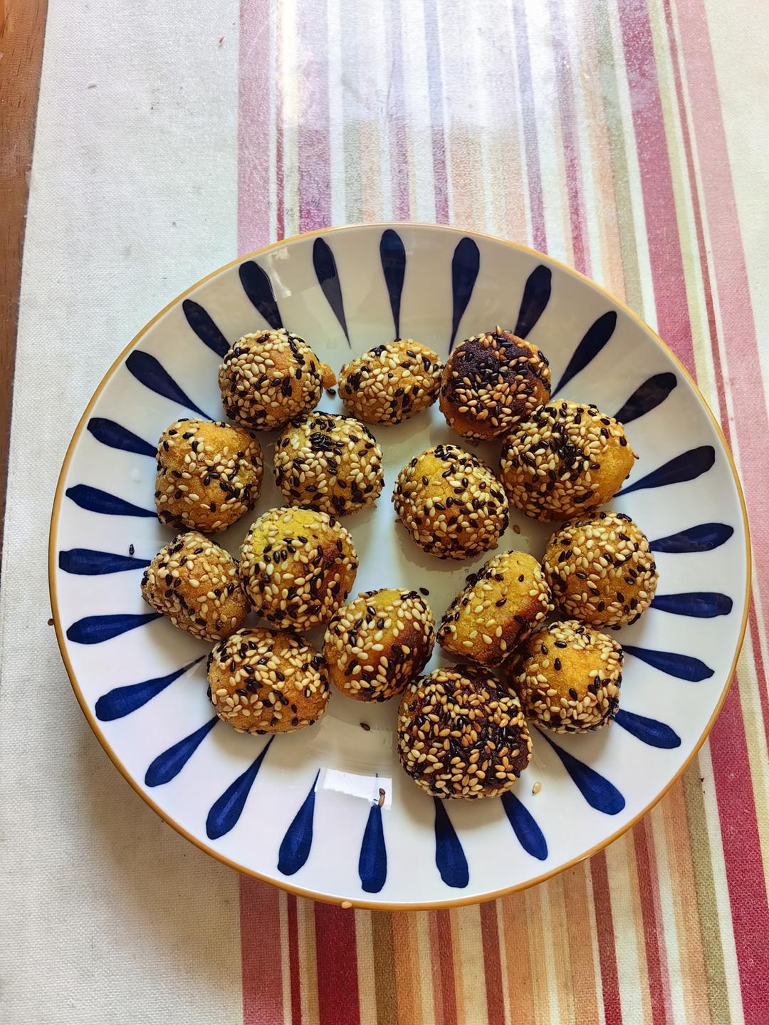 南瓜芝麻球的做法