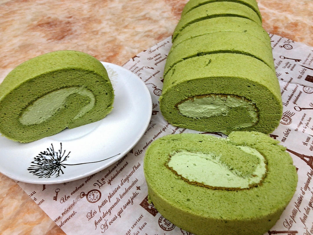 完美抹茶蜜豆蛋糕卷