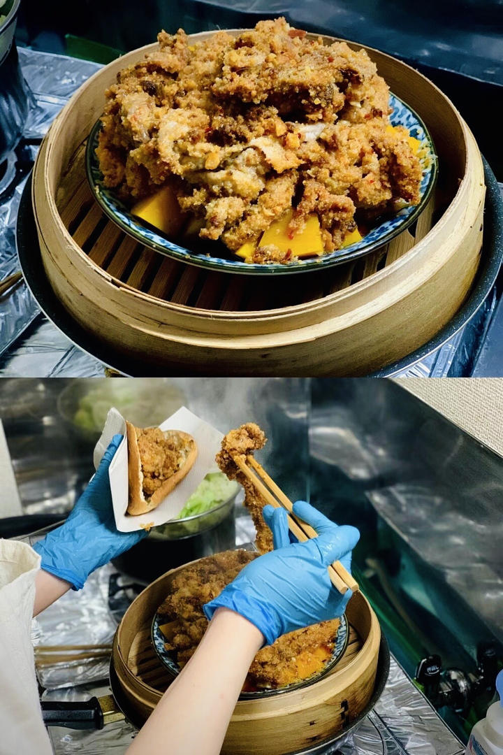 乐山小吃—粉蒸牛肉夹饼