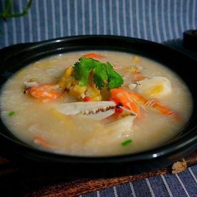 营养早餐—海鲜螃蟹粥的做法