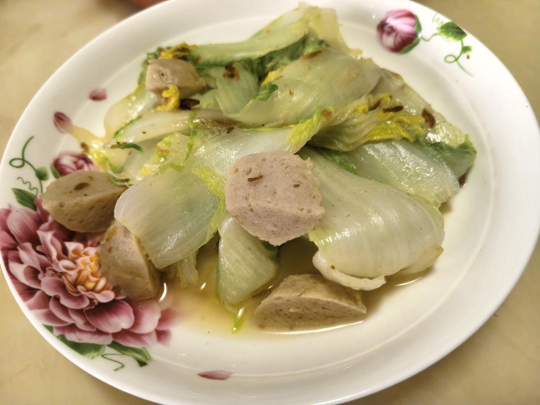 虾皮炒白菜，鲜的很啊