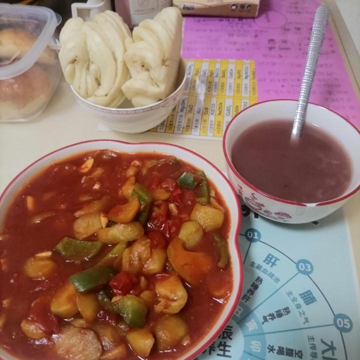 5分钟快手下饭菜#番茄炒茄子🍅番茄家族