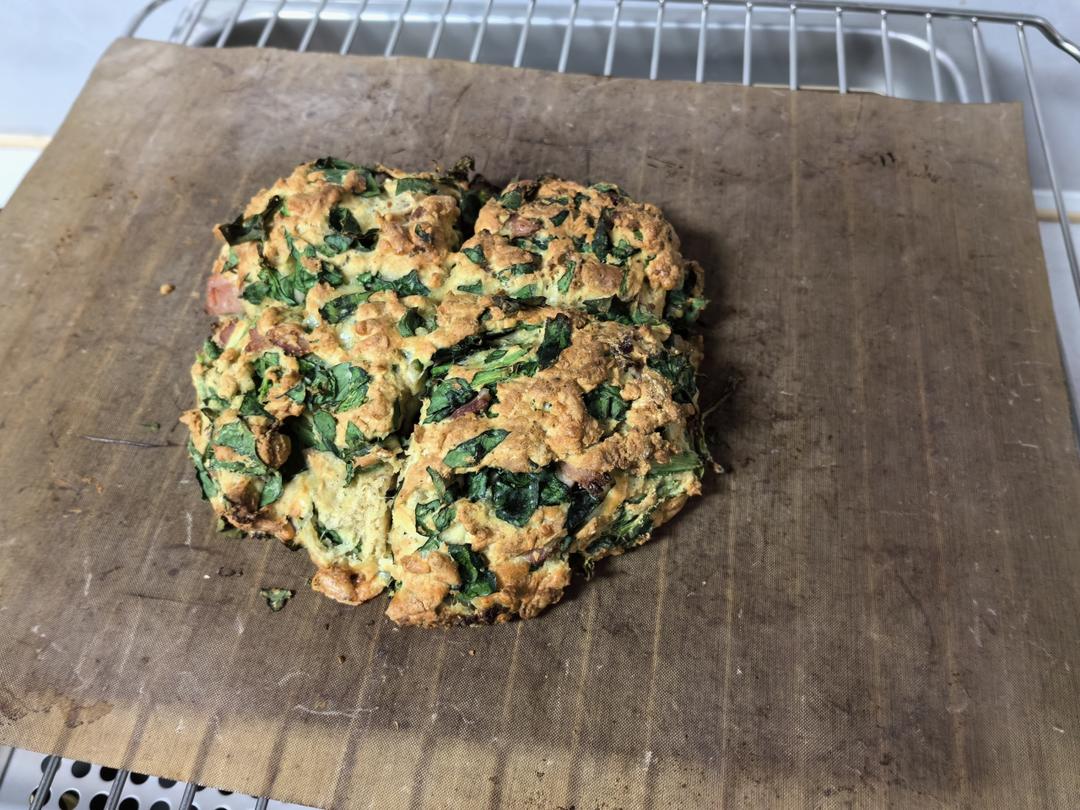菠菜南瓜奶酪丹波面包丨健康·烘焙
