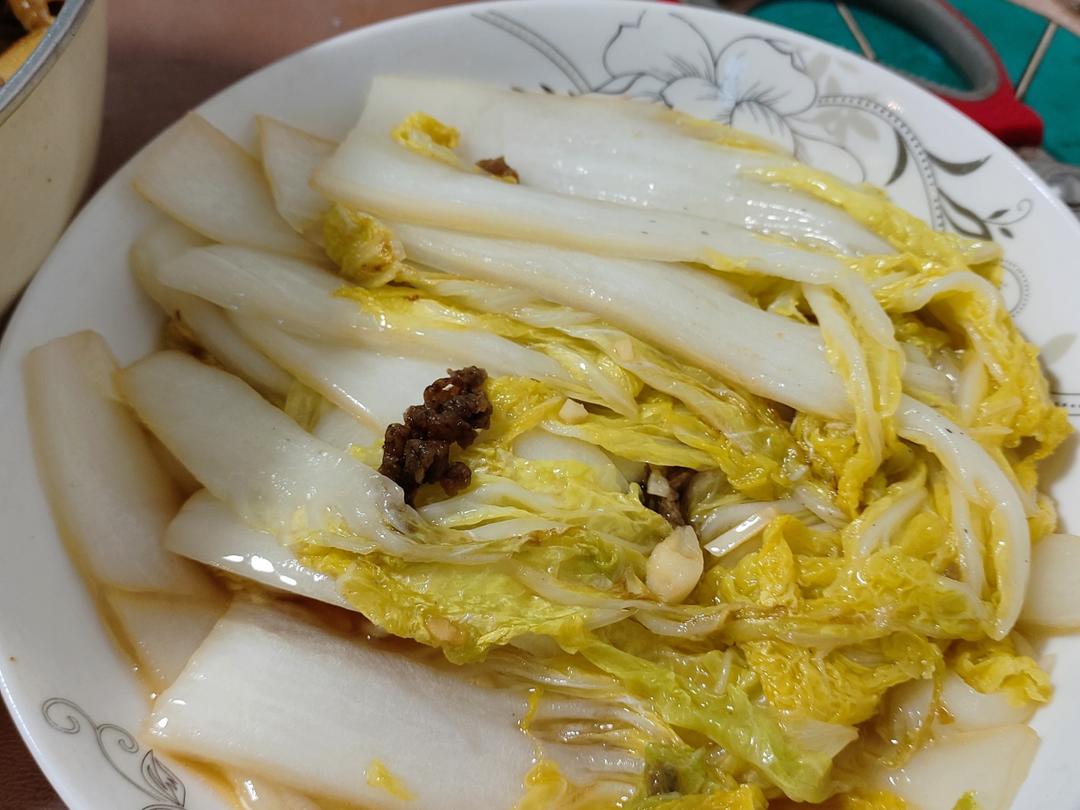 鸡油白菜的做法