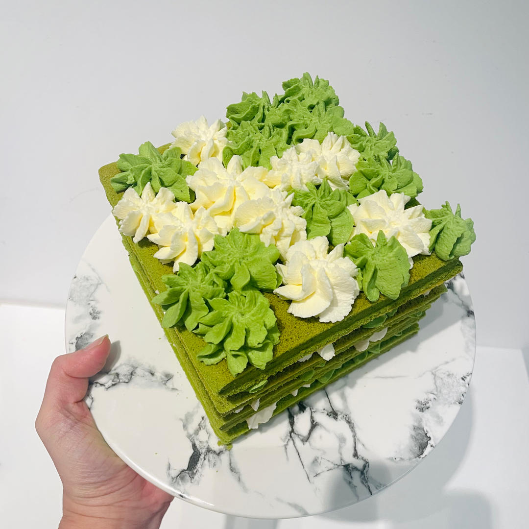 抹茶奶油蛋糕—做法简单颜值超高