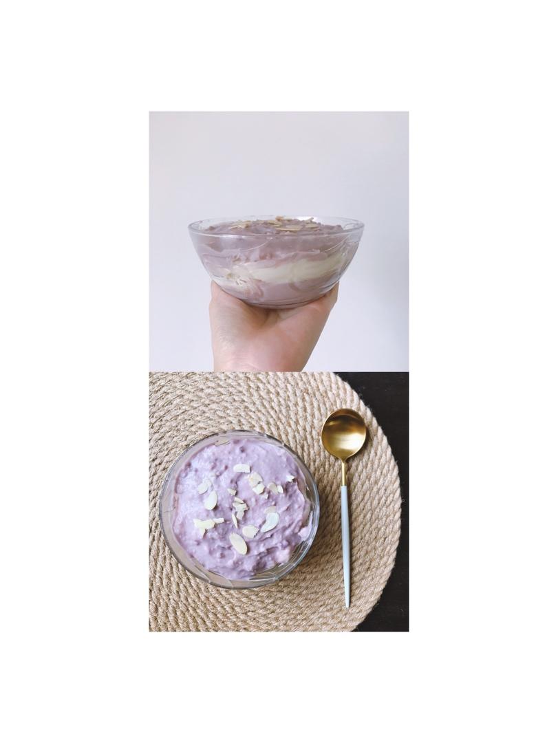 超长拉丝的肉松麻薯芋泥盒子