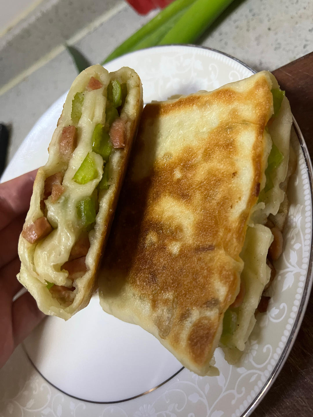 青椒火腿饼