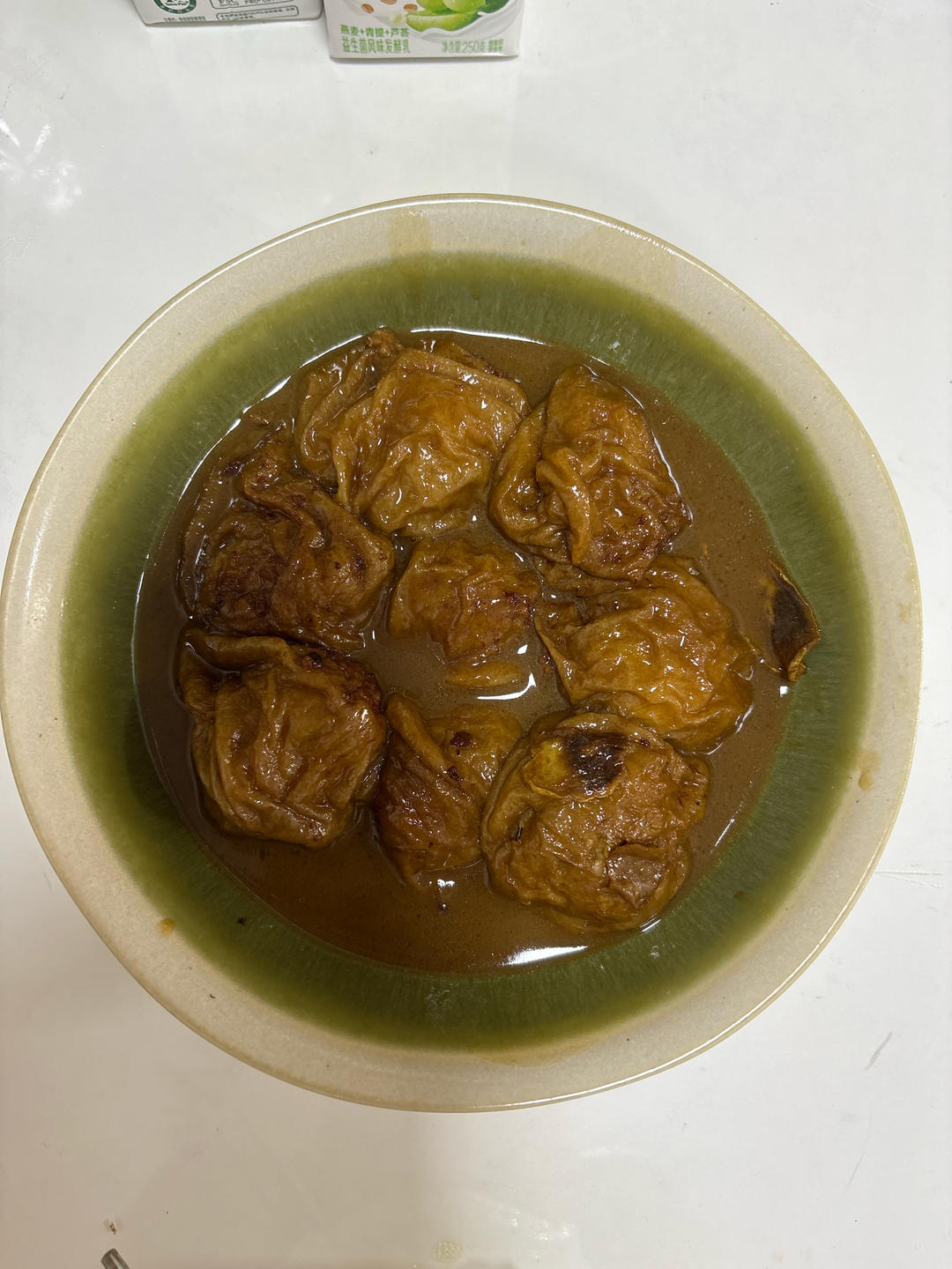 红烧油面筋塞肉