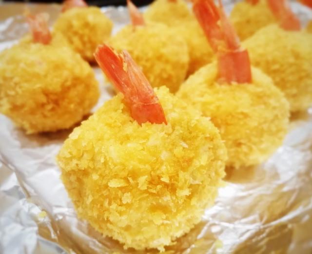 拉丝芝士土豆虾球—巨好吃（烤箱版）的做法