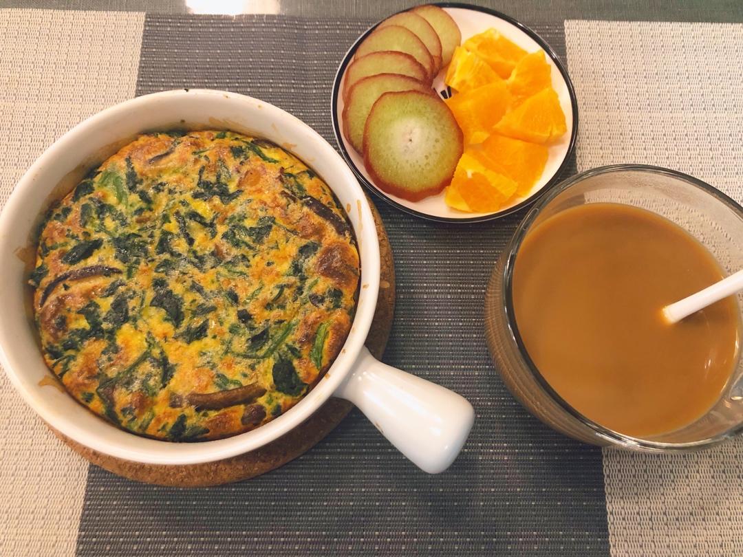 菠菜口蘑烤松饼【美味减脂餐】【北鼎烤箱食谱】