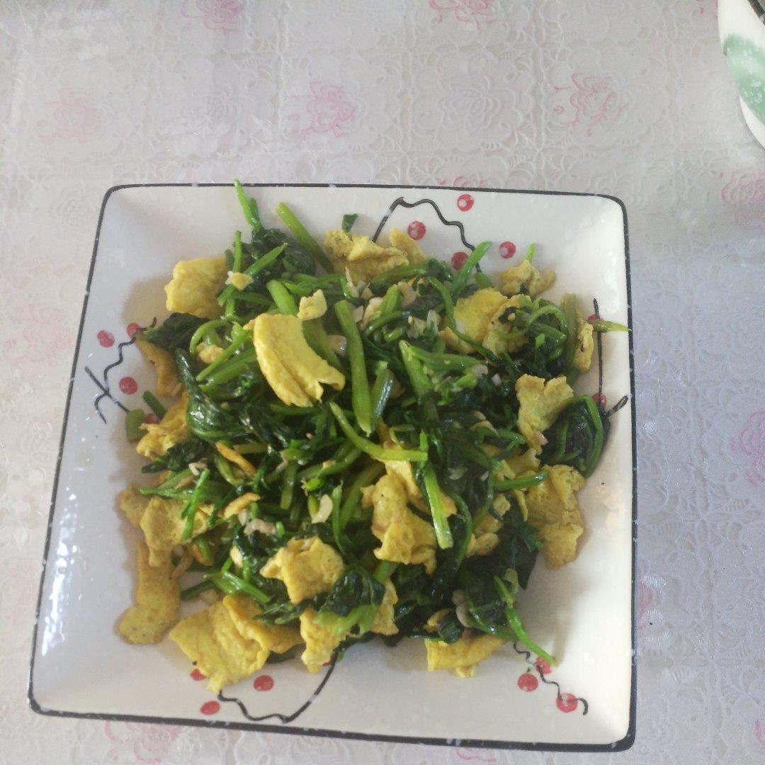 虾皮菠菜炒鸡蛋
