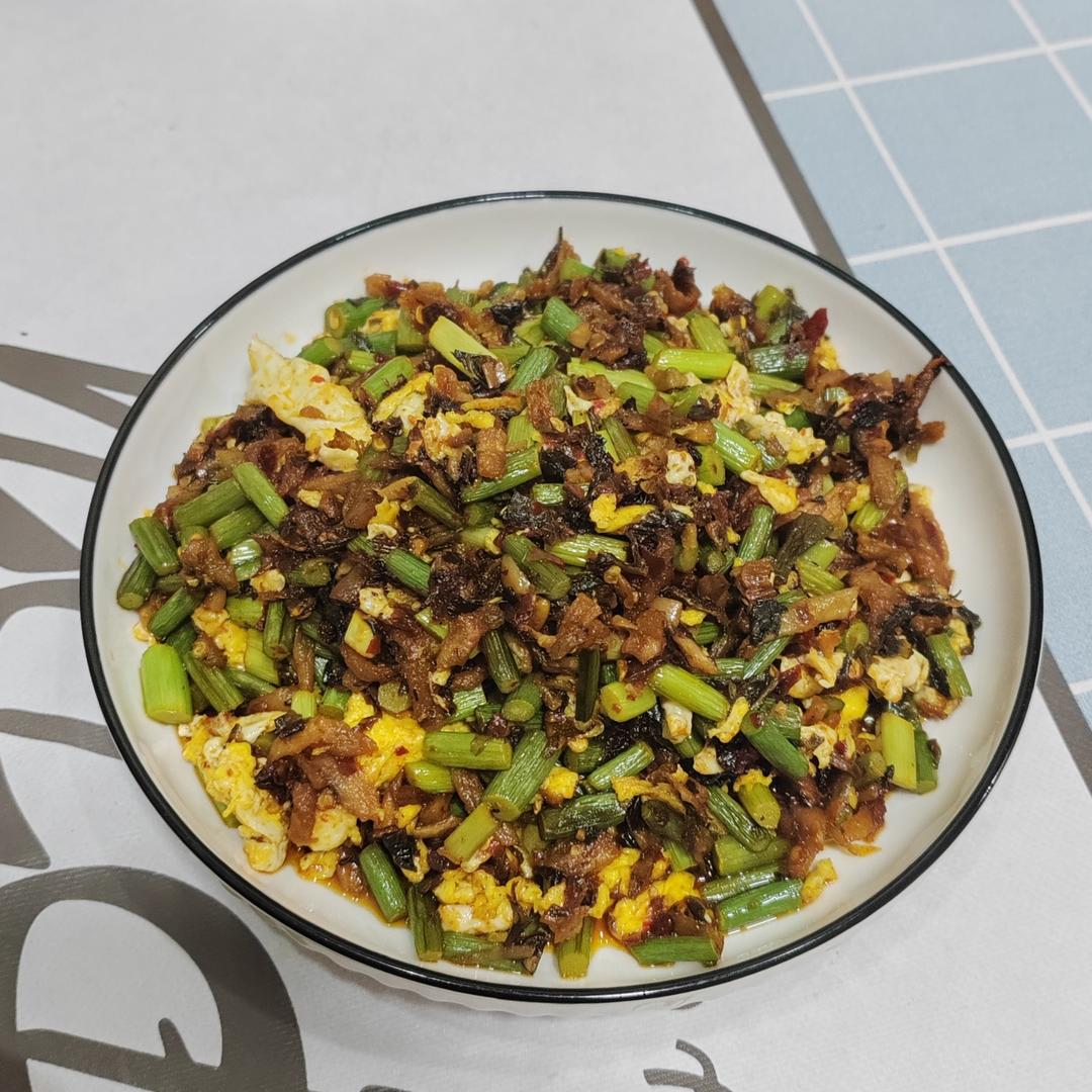 下饭外婆菜（肉沫炒蒜薹沫）