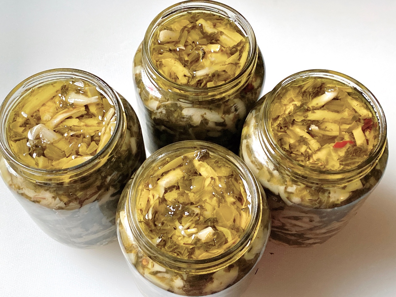鲜笋的一种吃法与保存方法——笋丝雪菜与罐头的做法 步骤19