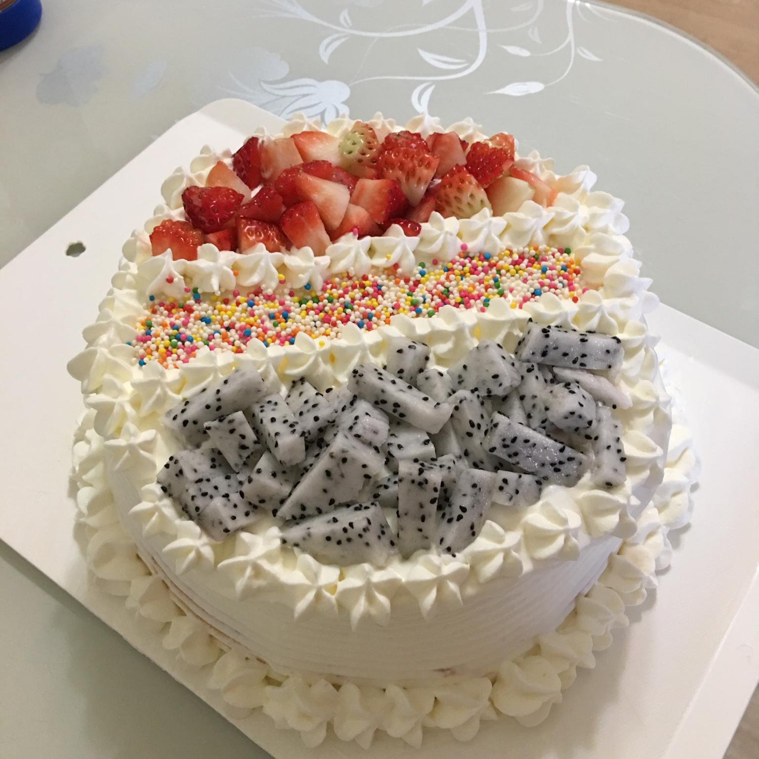 水果花格奶油蛋糕