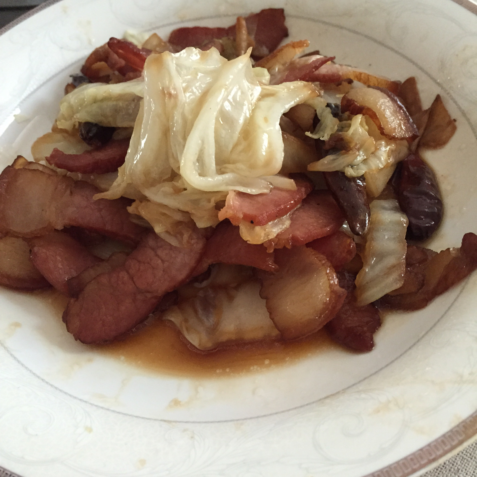 超人d青青做的大白菜炒腊肉