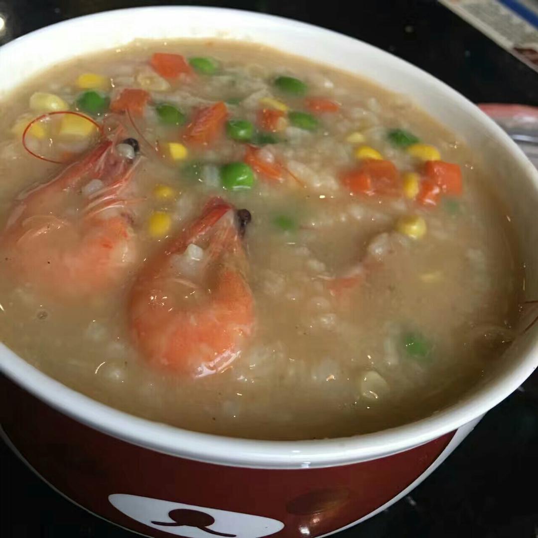 鲜虾蔬菜粥