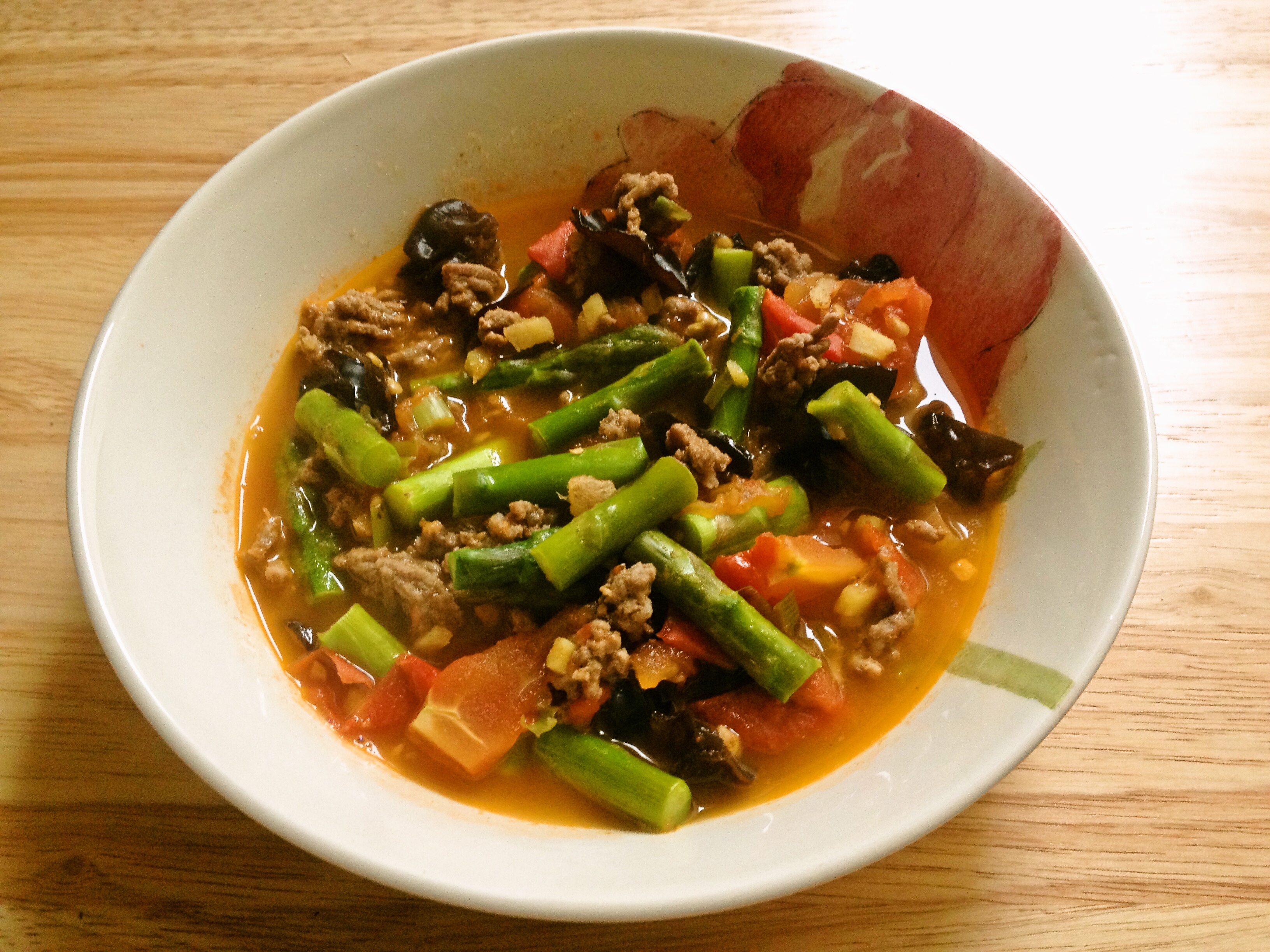 番茄芦笋牛肉末