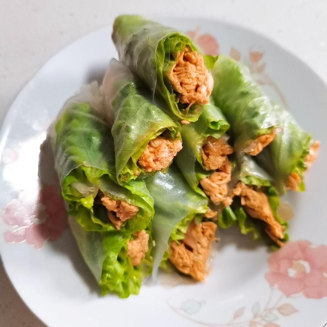 吃不胖的生菜鸡丝卷