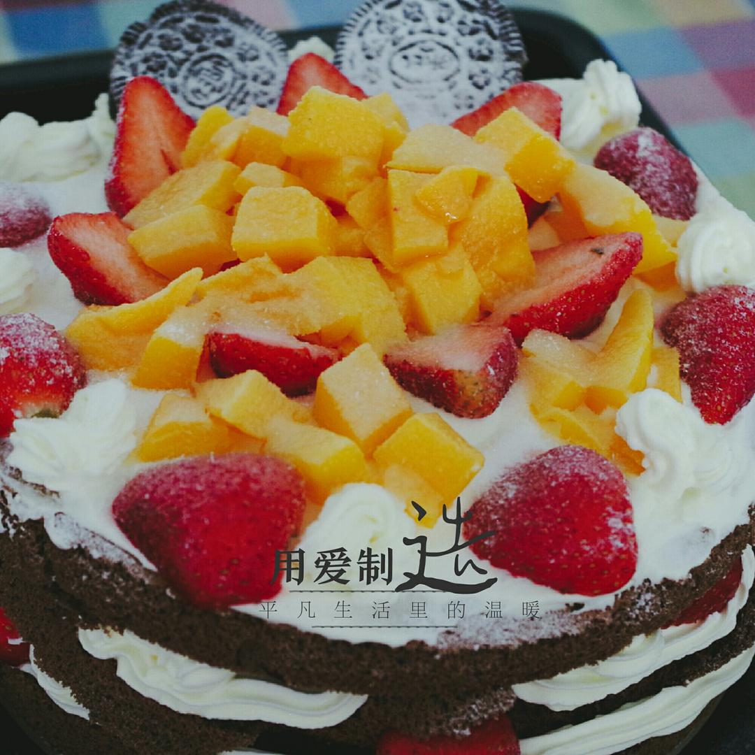 草莓的圆舞曲-巧克力裸蛋糕