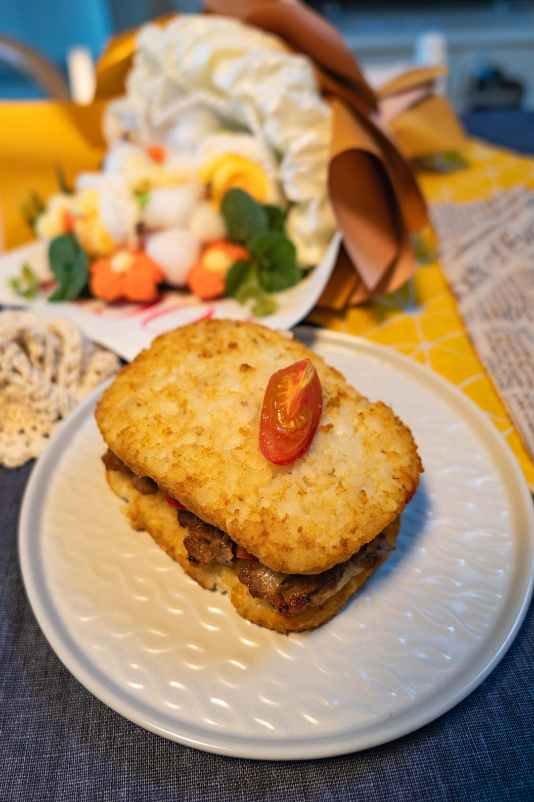 澳洲牛肉｜芝士泡菜牛肉薯饼汉堡