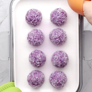 水晶紫薯糯米球的做法 步骤4