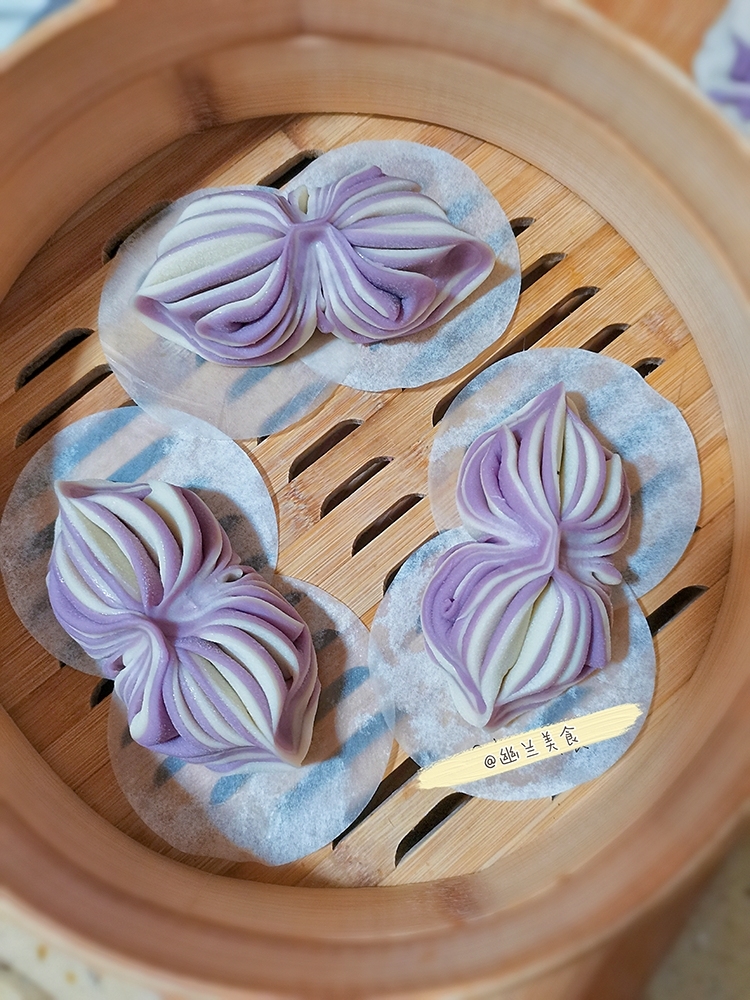 紫薯花样馒头（一次发酵快速版）的做法