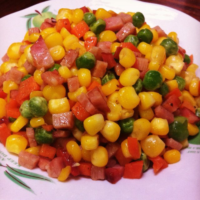 浮生若茶0814做的玉米粒炒火腿