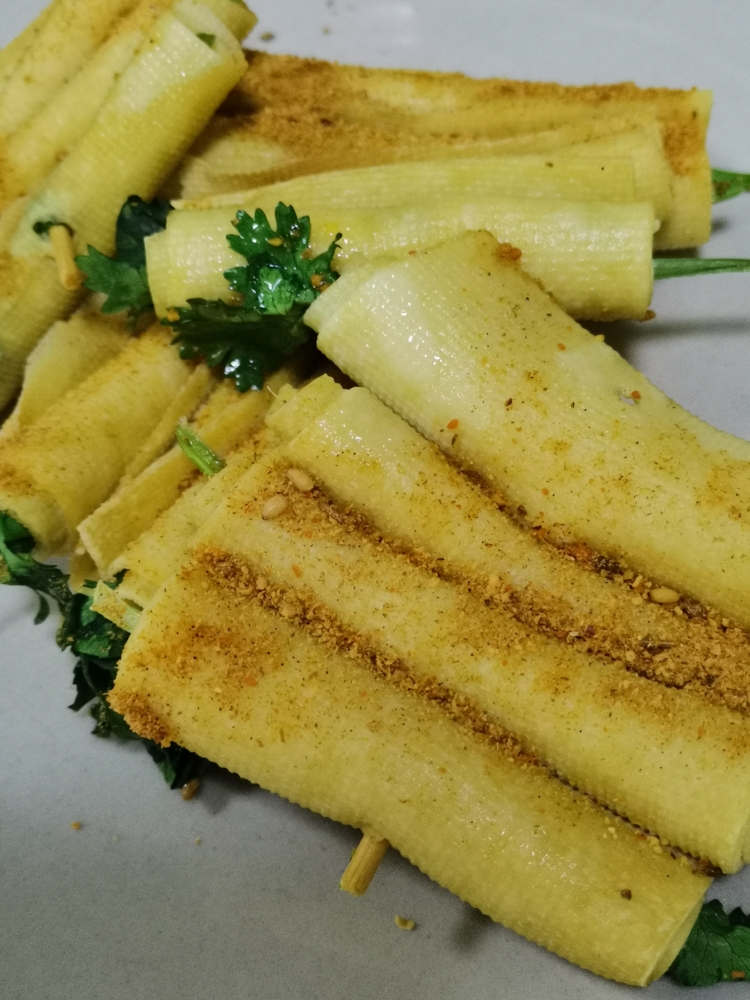 空氣炸鍋 炸菜卷(幹豆腐卷香菜)的做法