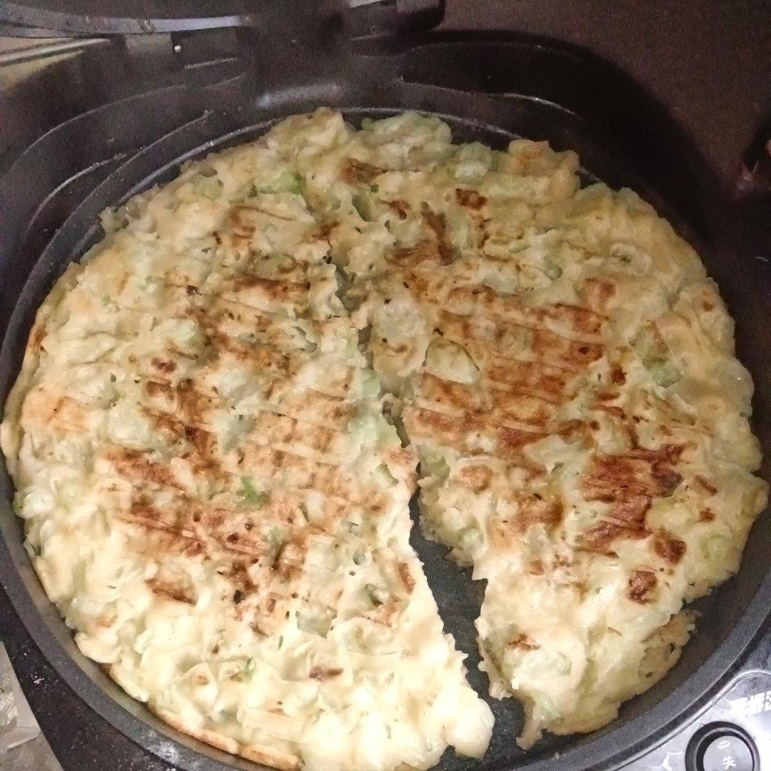外婆从小吃到大的绿油油的丝瓜饼