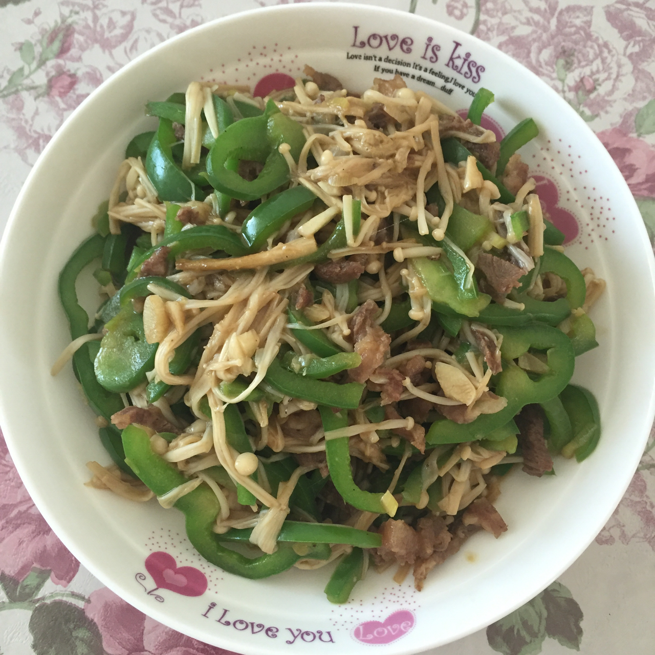金针菇青椒肉丝