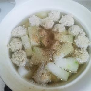 健康鸡肉丸子冬瓜汤的做法 步骤6