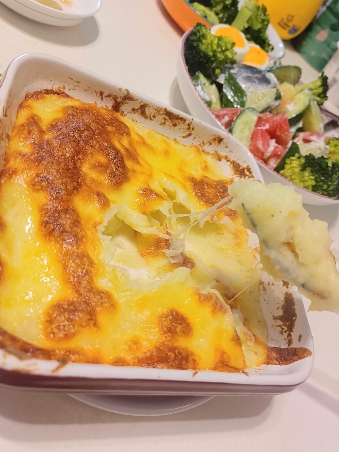 芝士焗土豆泥（烤箱版），小朋友们最爱