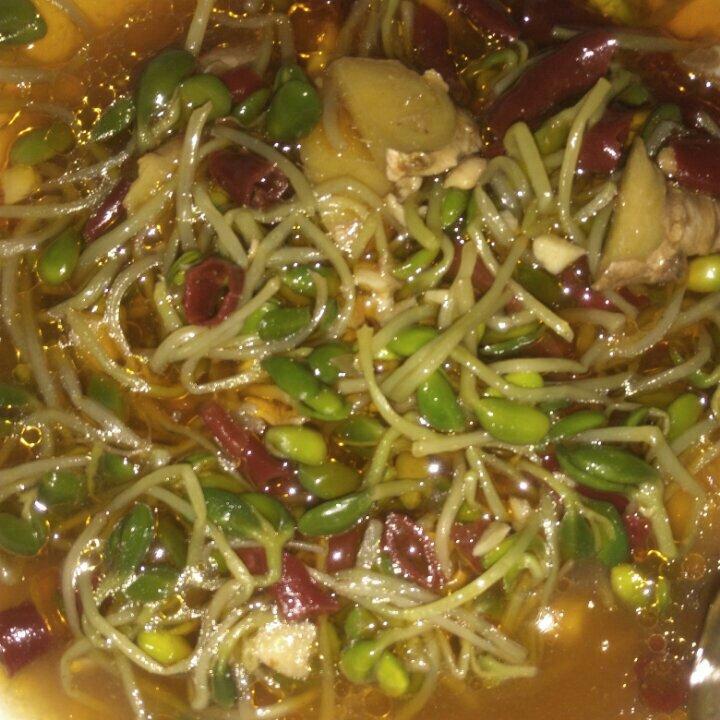 豆芽炒鸡肉