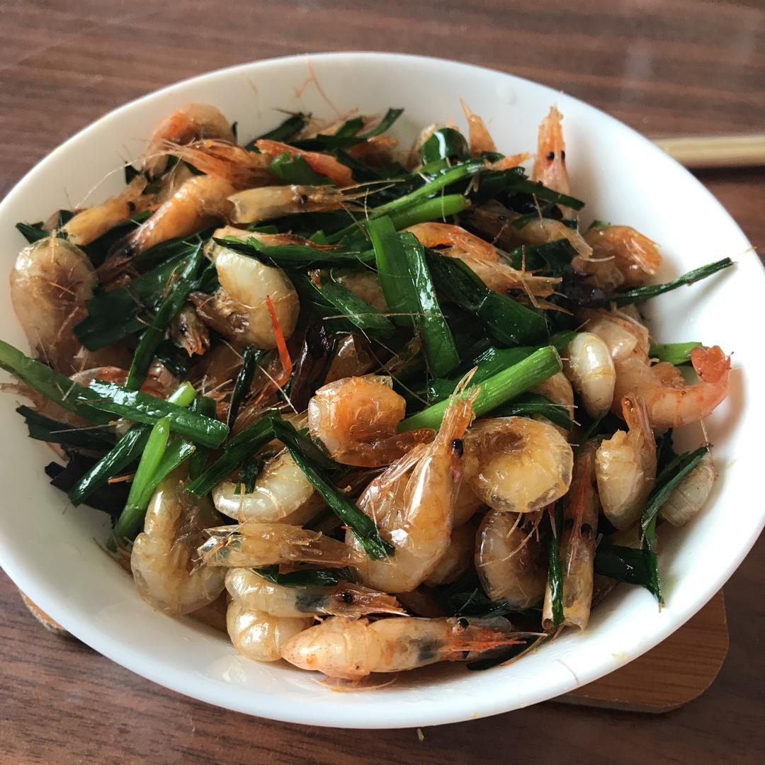 韭菜炒河虾