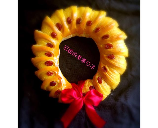 『母亲节』金色麦穗花环(一次发酵更简单)的做法